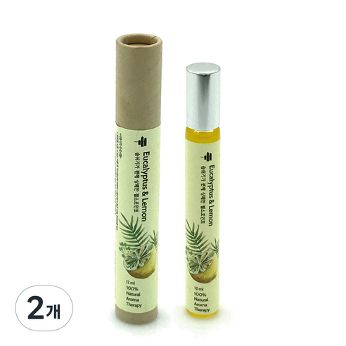 힐링팜스 레몬 유칼립투스 펄스포인트 아로마테라피, 12ml, 2개