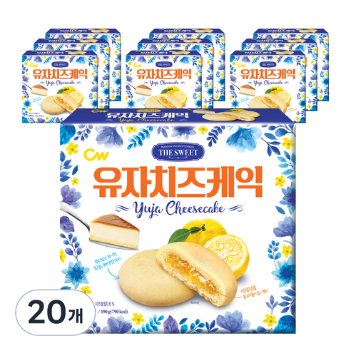 청우식품 유자치즈케익, 190g, 20개