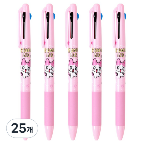 골골즈 3색 볼펜 0.7mm, 핑크(콩이), 25개