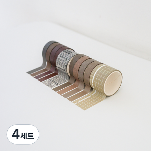 케이트가든 컬러 데코 마스킹테이프 10색 세트, 카키, 4세트