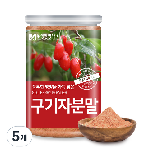 부영한방약초 국산 구기자 분말, 5개, 300g