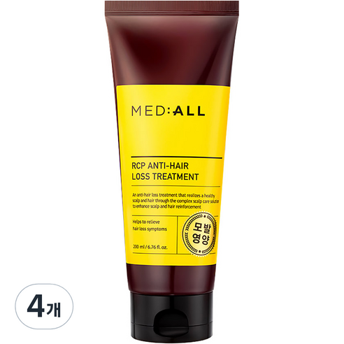 메디올 알시피 안티로스 두피청정 탈모완화 헤어 로스 트리트먼트, 200ml, 4개