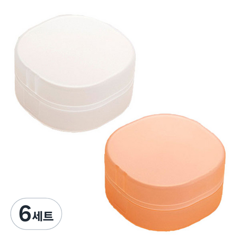 비누 케이스 2종 세트, 화이트 + 오렌지, 6세트