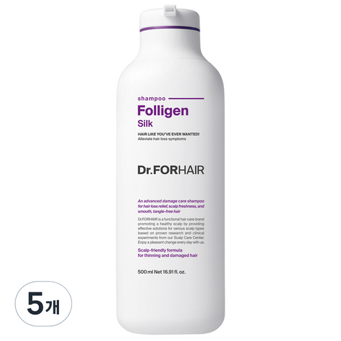 닥터포헤어 폴리젠 실크 탈모 완화 샴푸 플로럴향, 500ml, 5개