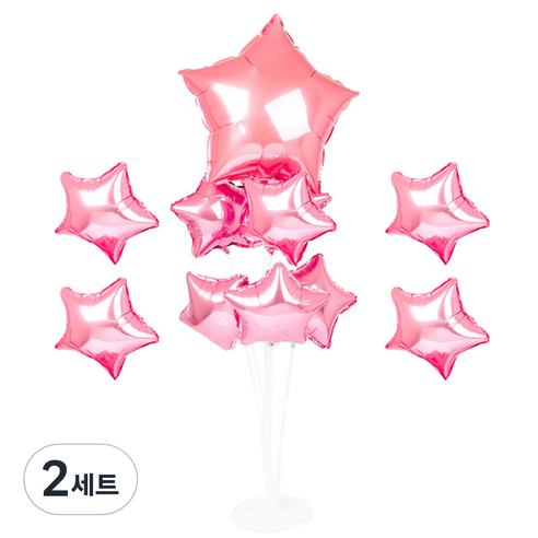 파티쇼 풍선꽂이장식세트 70cm, 별핑크, 2세트