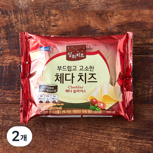상하치즈 부드럽고 고소한 체다슬라이스, 18g, 10개입, 2개