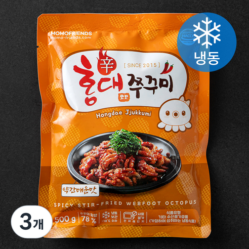 홍대쭈꾸미 약간매운맛 (냉동), 3개, 500g