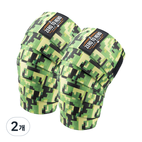 제로투히어로 Exclusive 헬스 카모 무릎보호대 Digital camo, 2개