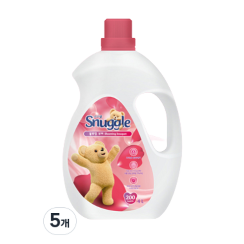 스너글 초고농축 섬유유연제 블루밍 부케 본품, 4L, 5개