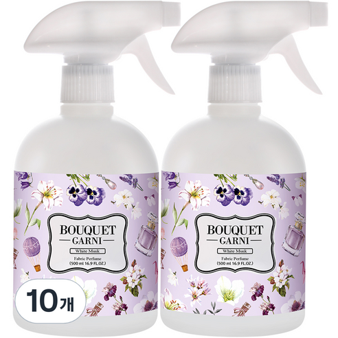 부케가르니 섬유탈취제 화이트 머스크, 500ml, 10개