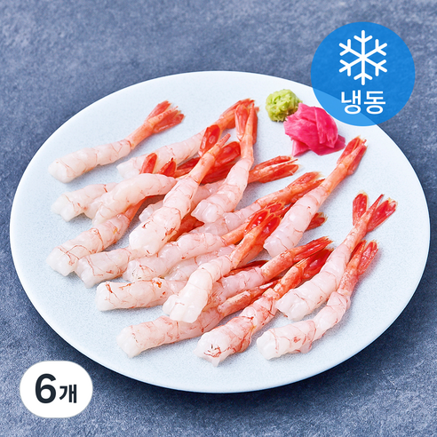 북방도화새우살 포장횟감 20미 (냉동), 6개, 80g(2L)