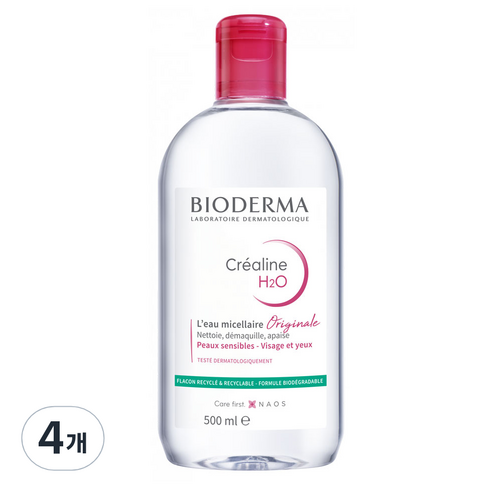 바이오더마 센시비오 H2O 클렌징워터, 500ml, 4개