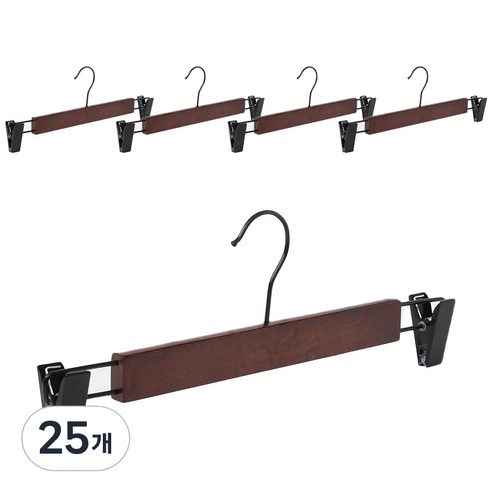 더풀문 원목 바지걸이 33cm, 혼합색상, 25개