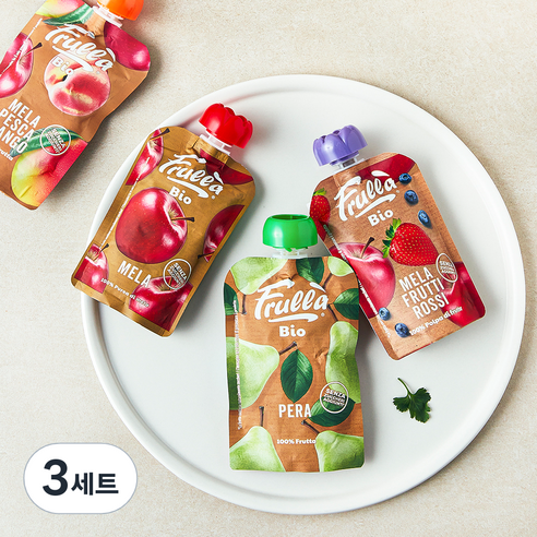 푸루라 유기농 사과 퓨레 100g + 배 퓨레 100g + 사과 블루베리 딸기 퓨레 100g + 사과 복숭아 망고 퓨레 100g 세트, 400g, 3세트