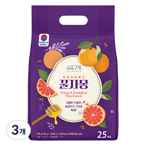 쌍계명차 톡톡 꿀자몽차, 25개입, 3개, 30g, 30g