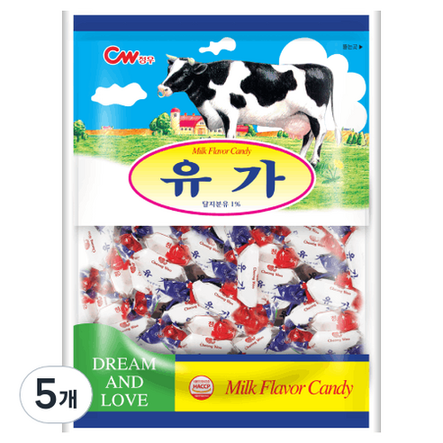 청우식품 유가 캔디, 350g, 5개