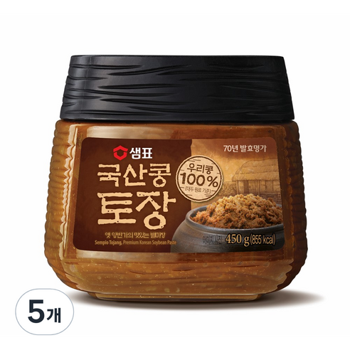 샘표 국산콩 토장, 5개, 450g