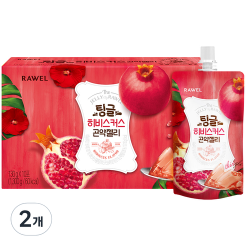 팅글 로엘 히비스커스 곤약젤리 1박스, 1.3kg, 2개