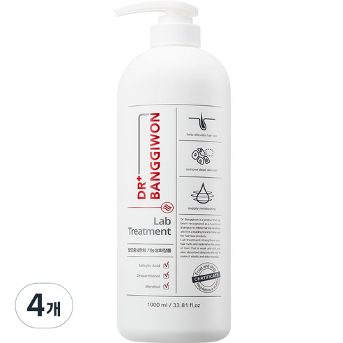 닥터방기원 랩 탈모 기능성 헤어트리트먼트, 1000ml, 4개