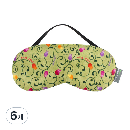 그린라이프 허브 눈찜질팩 카키, 1개입, 6개