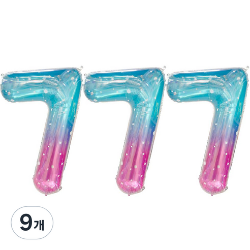 JOYPARTY 숫자은박풍선 대 오로라, 9개, 숫자 7