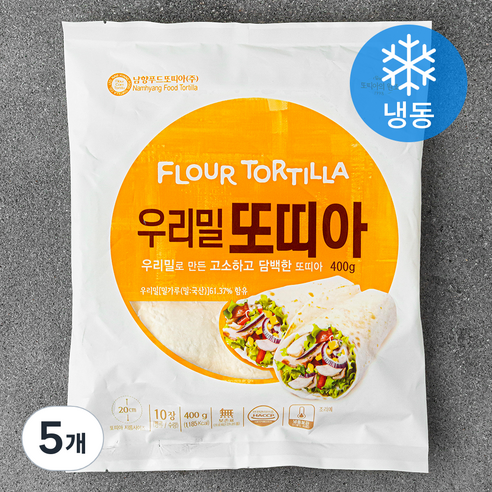 남향푸드또띠아 우리밀 또띠아 10장 (냉동), 5개, 400g