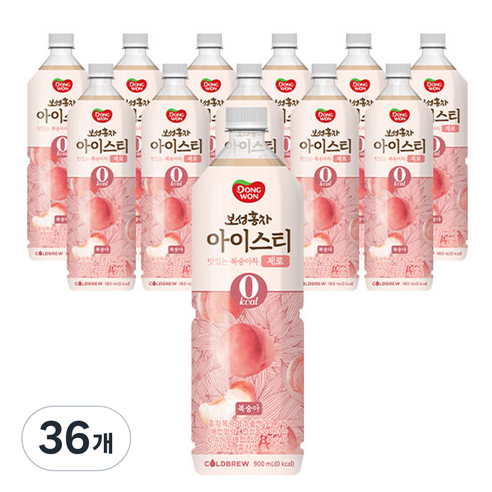 동원보성홍차 아이스티 제로 복숭아차, 900ml, 36개