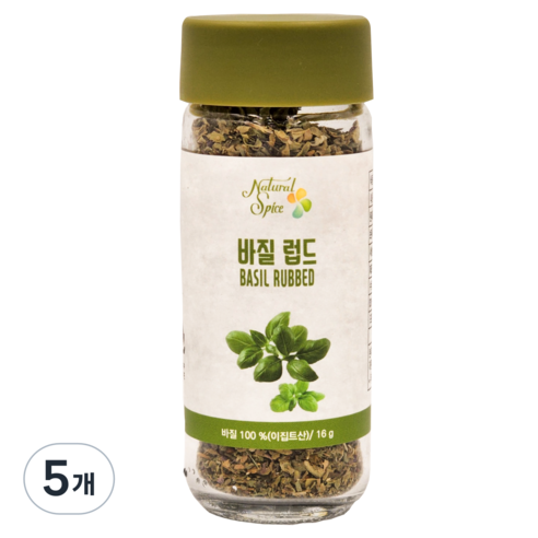 내츄럴스파이스 바질 럽드, 16g, 5개