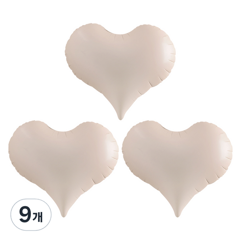 조이파티 은박풍선 통통하트 52cm, 샌드, 9개