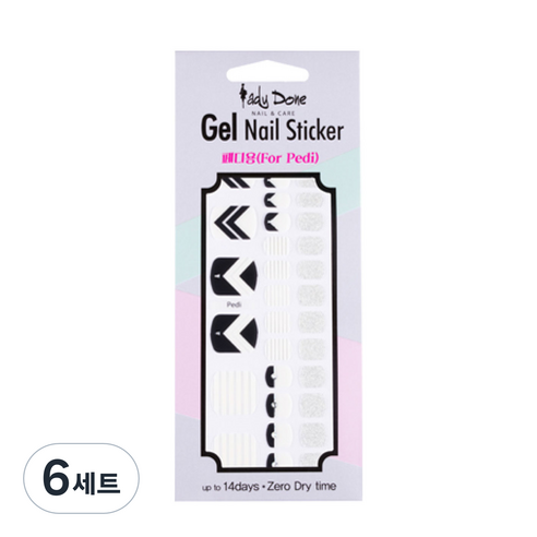 레이디던 젤네일 스티커, pedi-003, 6세트
