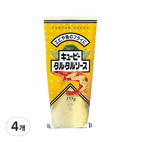 큐피 타르타르 소스, 155g, 4개