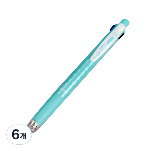 제브라 볼샤 사라사 4+1 볼펜 0.5mm + 샤프 0.5 mm J4SA11, 블루그린, 6개