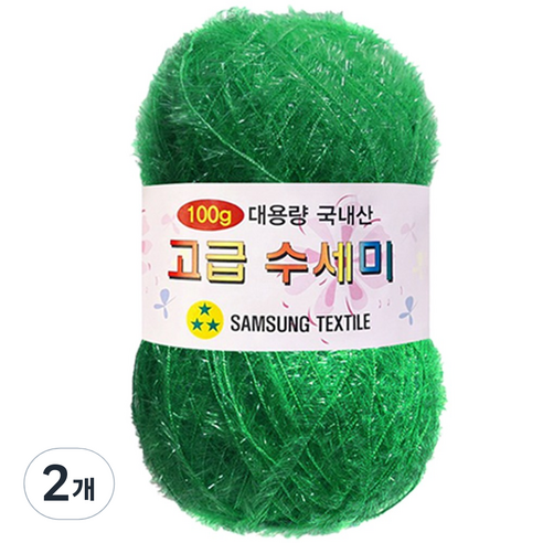 yarna 대용량 고급 수세미 100g, 119 그린, 2개