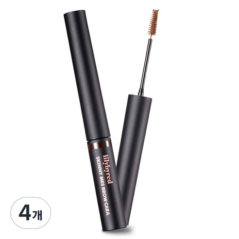 릴리바이레드 스키니 메스 브로우 눈썹 마스카라 3.5g, 다크브라운, 4개
