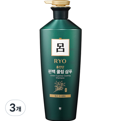 려 홍진단 편백 쿨링 샴푸, 820ml, 3개