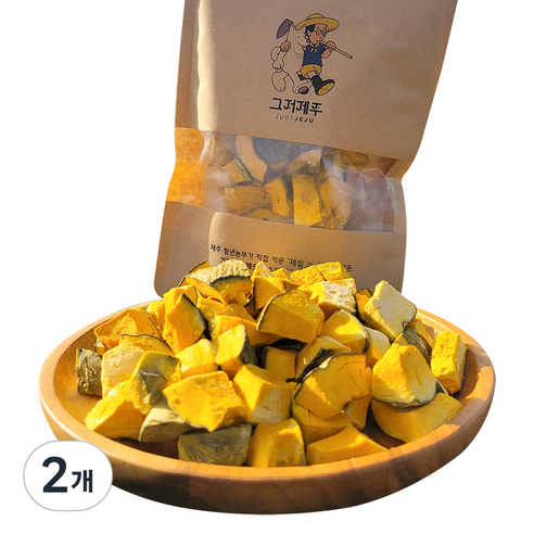 그저제주 강아지 미니 동결건조 간식, 단호박, 40g, 2개