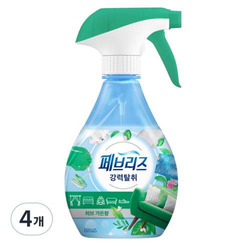 페브리즈 섬유탈취제 용기형, 370ml, 4개, 허브 가든향