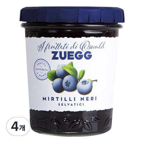 주에그 블루베리잼, 320g, 4개