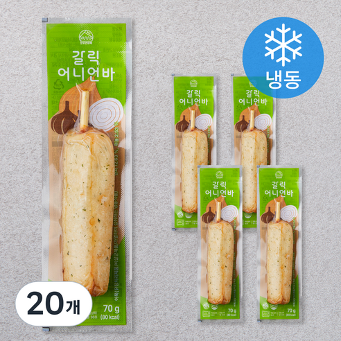 장우손부산어묵 갈릭 어니언바 (냉동), 70g, 20개