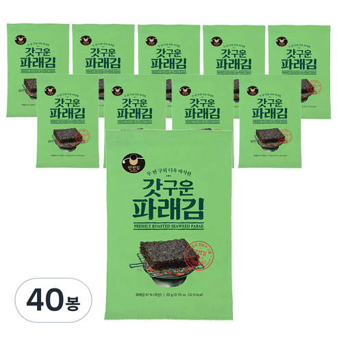 만전김 갓구운 파래김, 20g, 40개