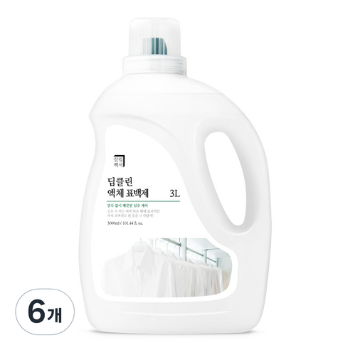 살림백서 딥클린 액체 표백제, 3L, 6개