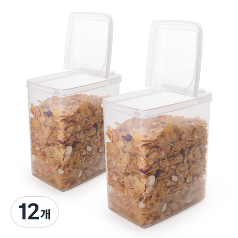 나카야 스탠딩 캐니스터 밀폐용기, 1.7L, 12개