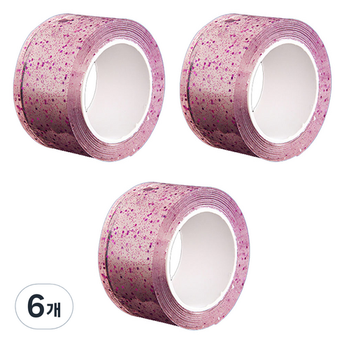 알로데 스팽글 버블 양면테이프 2cm x 5m, TYPE04 핑크, 6개