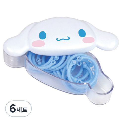 바이하츠 시나모롤 플라스틱 카드링 중 15p 세트, 혼합색상, 6세트