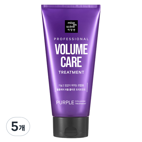 미쟝센 볼륨케어 퍼플 콜라겐 트리트먼트 프루티 플로럴향, 330ml, 5개