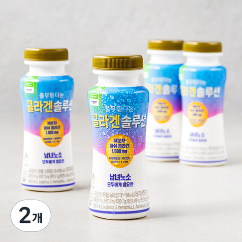 풀무원 다논 콜라겐 솔루션 요구르트 병 4입, 130ml, 2개