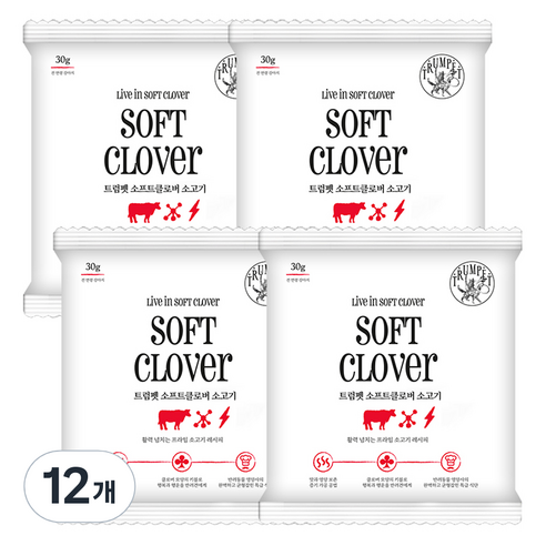 버츠비 트럼펫 강아지 소프트클로버 소프트사료, 소, 30g, 12개