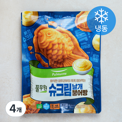 풀무원 날개붕어빵 슈크림 6개입 (냉동), 300g, 4개