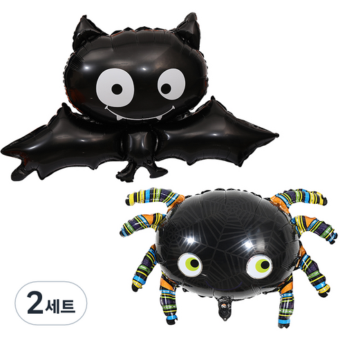 대형 박쥐와 거미 2종 세트, 혼합색상, 2세트