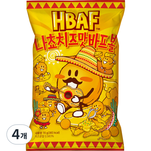 바프 나쵸치즈맛 바프볼, 70g, 4개